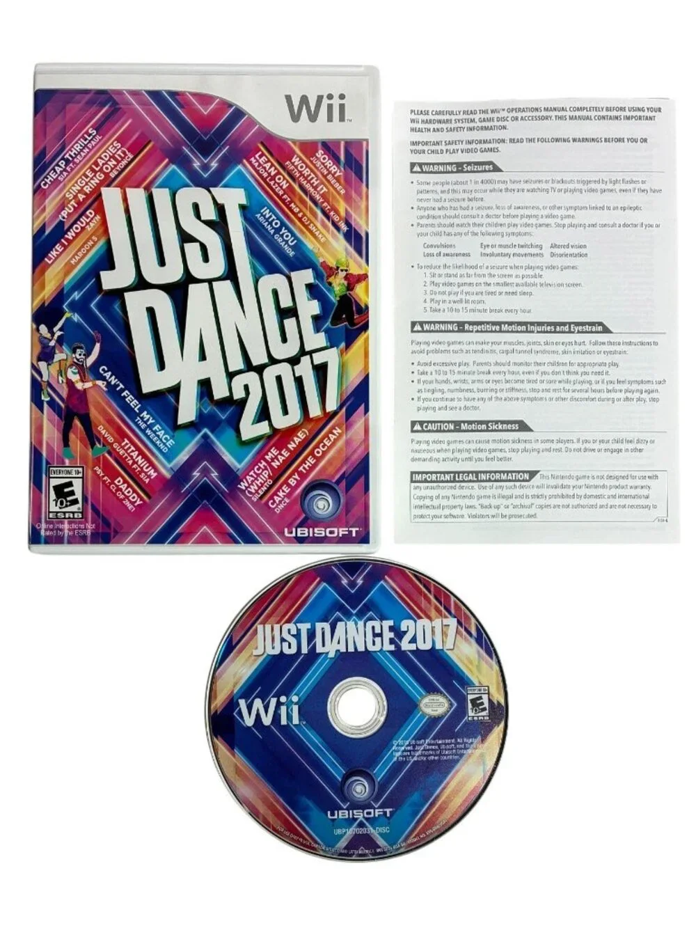 Wii Just Dance 3 Just Dance 4 Just Dance 2017 Nintendo Case Manual Disc Tested